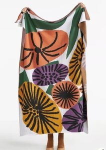 Anthropologie Marcello Velho Folksong Knit Throw Blanket